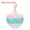 Blue-Pink, variant on Pom Pom Keychain Soft Cute Fluffy Heart Key Ring with Lobster Clasp Artificial Rabbit Fur Heart Keychains Leopard Light Brown