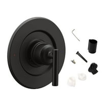 NATEFEMIN Matte Black Shower Valve Trim Kit Stainless Steel Durable Design for Moen 2520 2570 Series Easy Temperature Control
