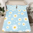 thumbnail image 2 of Homewish Vibrant Groovy Flower Queen Sheet Sets for Teens, Cartoon Daisy Floral Flat Sheet, Love Heart Queen Fitted Sheet, Luxury Bedroom Decor, 4 Pieces, 2 of 7