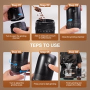 Soulfox Portable Rechargeable Electric Burr Coffee Grinder with 40 Adjustment Grind Settings, Small Mini for Travel,Camping,Home,Espresso,Kitchen,ABS