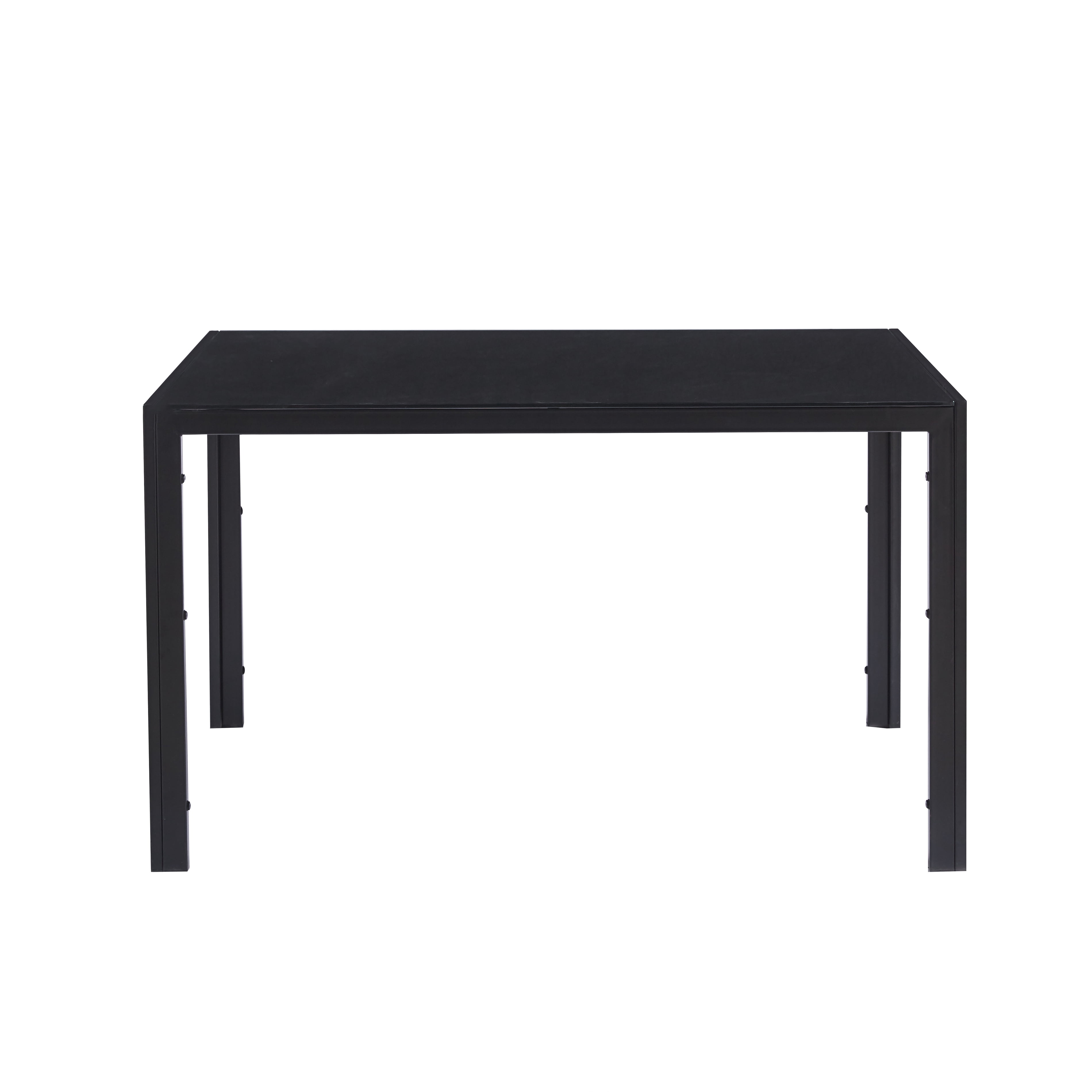 Anchorhome 51" Rectangular Glass Dining Table, Modern Kitchen Table with Metal Steel Frame, Compact Space-Saving Dining Room Furniture (Table Only)