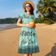 thumbnail image 4 of Easygdp Not All Those Who Wander Are Lost1 para Vestido Transpirable de Mujer, Vestido Suelto de Manga Corta con Pliegues y Bolsillos para el Verano, 4 of 6