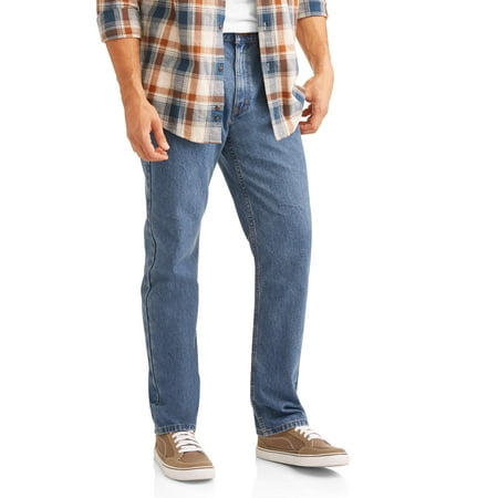 Worn Jeans Button Fly Jeans - Men's Basic Regular Fit Jeans