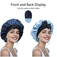 thumbnail image 2 of Satin Bonnet Silk Bonnet for Sleeping Silk Sleep Cap Double Layer Hair Bonnet with Elastic Tie Band for Curly Hair Night Cap, 2 of 3