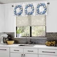 thumbnail image 5 of Rod Pocket Window Valances Spring Easter Egg Blue Flower on White Short Kitchen Curtains Cartoon Floral Garland Window Treatment Drapes for Bedroom Bathroom Living Room 42x18In,1 Panel, 5 of 7