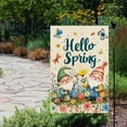 thumbnail image 3 of Hello Spring Adorable gnomes butterflies flowers Spring Garden Flag Vertical Double Sided Spring Summer Garden Flag Seasonal Rustic Yard Lawn Outdoor Decor 12.5x18" style 4, 3 of 4