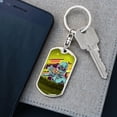 thumbnail image 5 of Alien Eating Pizza Stainless Steel or 18k Gold Premium Swivel Dog Tag Keychain, 5 of 10