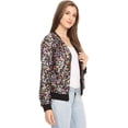thumbnail image 2 of Anna-Kaci Womens Sequin Long Sleeve Front Zip Jacket with Ribbed Cuffs Medium Multicolored, 2 of 6