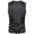 thumbnail image 4 of YLSDY Men's Slim Fit Casual Business Waistcoat V-Neck Herringbone Vest Steampunk Gothic Victorian Wedding Party with Welt Pockets Double Breasted Suit Vest Dark Gray S, 4 of 4
