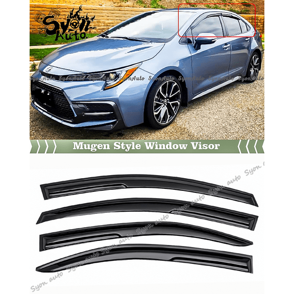 Fits 2020  Toyota Corolla Sedan JDM 3D Mugen Style Window Visor Rain Guard Vent