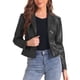 thumbnail image 1 of CHAQUETA DE CUERO PARA MUJER INSPIRE CHIC Blazer de Manga Larga con Cuello con Muesca Vintage Moto Biker Abrigo Vegano de Pleather M Negro, 1 of 6