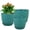 Blue-green, variant on Flower Pots 10/9/8 inch, Set of 3 Modern Decorative Plastic Planters with Drainage Holes and Tray for House Plants Indoor Flowers Plants, Plant Pots for Indoor Outdoor Plants,
