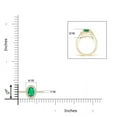 thumbnail image 6 of ANGARA Natural Classic Oval Emerald Halo Ring with Diamond Accents in 14K Yellow Gold for Women (Size-5x3mm) | May Birthstone, Birthday, Anniversary, Jewelry Gift for Women | Natural Emerald Ring, 6 of 10