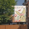 thumbnail image 3 of Welcome Peeps Easter Bunny House Flag 28x40 Inch Double Sided Burlap Large Floral Leaves Rabbit Butterfly Spring Holiday Yard Outdoor Decoration, 3 of 6