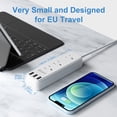 thumbnail image 4 of Adaptador De Enchufe De Viaje Europeo Unidapt International Power Strip Adaptador De Enchufe De Cable De Extensión Usb De Ee. Uu. A Europa Para La Ue Con 3 Puertos Usb Y 3 Salidas De Ca Cable De 3,3 P, 4 of 7