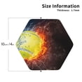 thumbnail image 2 of Honeii Tennis Ball On Fire And Water Print Leather Coaster Set of 4, Ideal for Safeguarding Your Furniture from Drinks Spills and Effortless Cleanup-Hexagon, 2 of 6