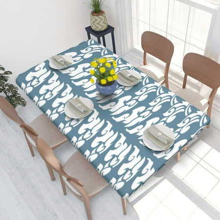 

Home Deluxe Tablecloth Seamless Pattern Background (109) Waterproof Elastic Rim Edged Table Cover- For Christmas Parties And Picnics 4ft