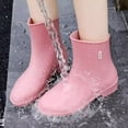 thumbnail image 5 of XIMIN Women's Ankle Boots Rainboots Rubber Shoes Mid Low Tube Rain Boots Non Slip Waterproof Footwear Water Boots Wash Rain Boots Outdoor Garden Shoes, 5 of 8