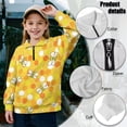 thumbnail image 6 of Uourmeti Geometry Bee Kids Wolf Sweatshirt Quarter Zip Up Pullover Animal Print Top Howling Wolf Design Trendy Fall Clothes for Boys Girls Size 13-14, 6 of 7