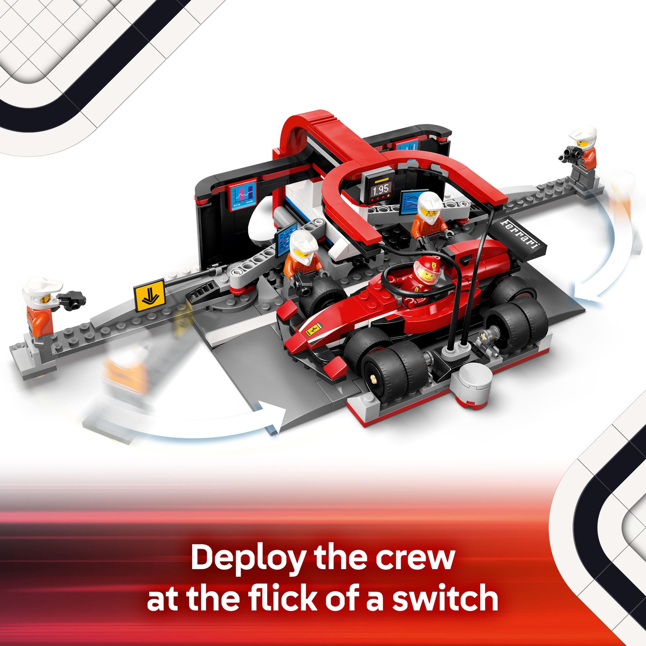 LEGO City F1 Pit Stop & Pit Crew with Ferrari Car Toy - Model Race Car Toy Building Playset for Kids, Boys and Girls, Ages 6+ - F1 Collectible for Fans - Gift for Birthdays - 60443