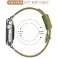 thumbnail image 7 of Recoppa Fabric Cloth Bands Compatible with Apple Watch 44mm 42mm 40mm 38mm, Canvas Strap with Soft Genuine Leather Lining and Snap Button for Apple iwatch Series 7/6/5/4/3/2/1 SE, Green, 7 of 7