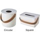thumbnail image 4 of Soporte para caja de pañuelos, caja de pañuelos moderna con asas de cuero para encimeras de tocador de baño de oficina en casa (1pcblanco) TUNC Sencillez, 4 of 5