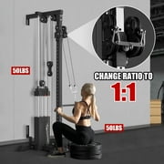 ميكولو كابل كروس آلة، لات سحب أسفل آلة مع 210 LBS الوزن المكدس، الجدار الخيالة برج البكرة مع 33 المواقف نظام البكرة المزدوجة، لات Pulldown كابل التدريب معدات اللياقة البدنية الصالة الرياضية المنزلية
