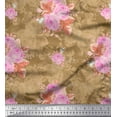 thumbnail image 1 of Soimoi Poly Georgette Fabric Leaves & Rose Floral Print Fabric by Yard 52 Inch Wide, 1 of 3