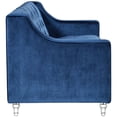 thumbnail image 4 of Jackson Navy Blue Velvet Sofa - Button Tufted - Lucite Acrylic Legs, 4 of 10