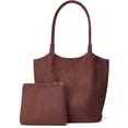 thumbnail image 4 of Faux Suede  Bag for Women Large Bucket Tote Purse Casual Commuter Handbag 2 count Satchels 2026, 4 of 6