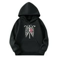 thumbnail image 4 of Cotton Hoodies for Boys Girls Pumpkin Halloween Outfit Loose Long Sleeve Hooded Graphic Sweatshirt Pullover Tops (11 Years, Black 06), 4 of 4