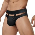 thumbnail image 3 of Calzoncillos sexys de algodón con agujeros para hombre, ropa interior deportiva de cintura baja convexa para levantar la cadera, pantalones cortos personalizados de moda, 3 of 6