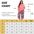 thumbnail image 5 of UNEEI Plus Size Pajamas Set for Women,2 Piece Loungewear Set Floral Sleepwear for Spring Summer Fall,Soft Lightweigh V Neck Short Sleeve Top and Capri Pants, 5XL Red, 5 of 7