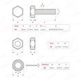 thumbnail image 4 of MMIZTFC 80Pcs Grade 8.8 M8 Hex Head Screws Bolts and Nuts Flat & Lock Washers Assortment Kit 30mm 40mm 50mm 60mm 70mm, 4 of 6