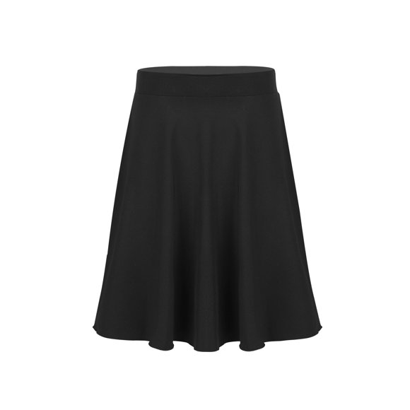 Manyakai Kids Girls Ballet Dance Skirts Stretchy Knee Length Pleaded Skirts Ballerina Dance Training Costume Black 6