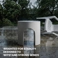 thumbnail image 6 of FOROUTIA 15.7" White Speckled Arch Side Table, Waterproof Magnesium Oxide Accent Table, Modern Indoor Outdoor End Table for Patio, Living Room, Bedroom, Small Space Stool, 6 of 7