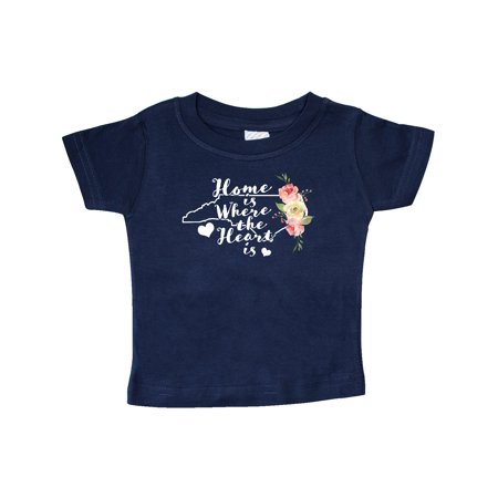 

Inktastic North Carolina Home is Where the Heart is with Watercolor Gift Baby Boy or Baby Girl T-Shirt