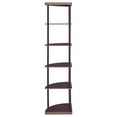 thumbnail image 6 of Bonwick 72-inch 5-shelf Corner Bookshelf Cappuccino, 6 of 10