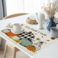 thumbnail image 2 of Farmhouse Fall Thanksgiving Placemats Set of 2, Orange Teal Plaid Pumpkins Leaf Table Mats Washable Heat-Insulation Non-Slip Place Mats for Kitchen Dinner Table Indoor Outdoor Decor,13x19 Inch, 2 of 9