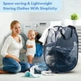 thumbnail image 5 of Pannie 2 PCS Mesh Pop Up Laundry Hamper Foldable Mesh Laundry Basket with Space-Saving Design for Home Dorm Travel & Storage - Deep blue, 5 of 8