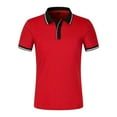thumbnail image 1 of T-shirts Polo pour Hommes Adultes à Manches Courtes, T-Shirts à Boutons, T-Shirts Basiques Rouges pour Homme, 1 of 9