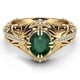 thumbnail image 1 of Anillo de compromiso de lujo con diamantes artificiales y baño de esmeralda en oro de 14 quilates, 1 of 5
