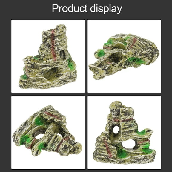 Resin Rockery Mountain View Decor Mountain Rocks Aquarium Aquarium Landscape Rock Hiding Cave Aquarium Ornament For Fish Smile Home