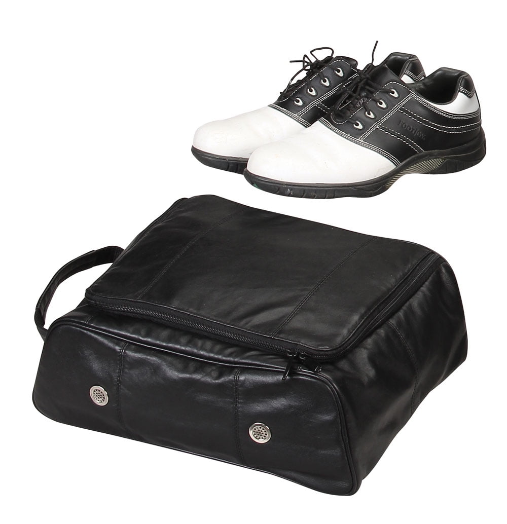 leather golf shoe bag