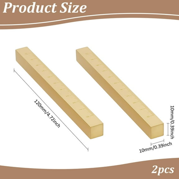 2pcs 2 pcs Chinese Calligraphy Paperweight 4.7x0.4x0.4inch Brass Paperweight for Holding Paper Flat golden Calligraphy Practice Tool Paper Weight for Brush Painting Writing Sumi Drawing