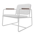 thumbnail image 3 of Manhattan Comfort Whythe Fauteuil d'Appoint Bas en Cuir PU 2.0, Blanc, 3 of 3