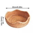 thumbnail image 3 of Piwvid Handmade Rattan Round Fruit Basket Food Storage Bowls Kitchen Organizer Snack Serving Bowl, Boho Wicker Bread Bowl Woven Basket Décor for Nuts with Wavy Edge, 3 Size Options, 3 of 9