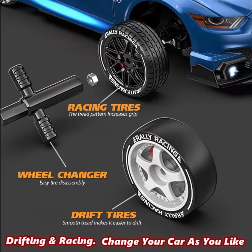 ATJIA RC Drift Car 1/24 4WD 2.4GHz 30KM/H High Speed AE86 Racing Sport Toy Car with LED Lights Racing and Drift Wheels