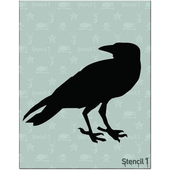 Stencil1 Raven Stencil Craft Art Stencils 8.5 x 11