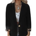 thumbnail image 3 of Chaqueta de negocios de manga larga, cuello de solapa frontal abierto Blazer de mujer con frente abierto Blazer con cuello de solapa frontal abierto fiel a su promesa, 3 of 5